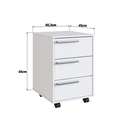 Ver imagem 3 de Gaveteiro para Escritório 3 Gavetas e Rodízio B26 Emovell:branco