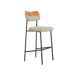 Conjunto 2 Banquetas Alta com Encosto Balcão Bar Cozinha Gourmet Linho Gengibre/whisky - Mobili - 3