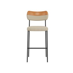 Conjunto 2 Banquetas Alta com Encosto Balcão Bar Cozinha Gourmet Linho Gengibre/whisky - Mobili - 2