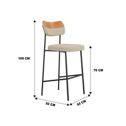 Conjunto 2 Banquetas Alta com Encosto Balcão Bar Cozinha Gourmet Linho Gengibre/whisky - Mobili - 5