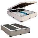 Ver imagem 1 de Cama Box Baú Queen Bipartido Sintético Mega Cama Branco 158x198x45cm