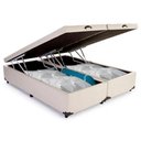 Ver imagem 5 de Cama Box Baú Queen Bipartido Sintético Mega Cama Branco 158x198x45cm