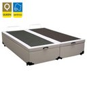 Ver imagem 2 de Cama Box Baú Queen Bipartido Sintético Mega Cama Branco 158x198x45cm