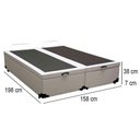 Ver imagem 3 de Cama Box Baú Queen Bipartido Sintético Mega Cama Branco 158x198x45cm