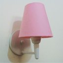 Ver imagem 2 de Arandela Cone Md-2004 Base Branco Cúpula em Tecido 14-14x07cm Rosa Bebê -tela - Bivolt