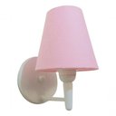 Ver imagem 3 de Arandela Cone Md-2004 Base Branco Cúpula em Tecido 14-14x07cm Rosa Bebê -tela - Bivolt