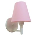 Ver imagem 1 de Arandela Cone Md-2004 Base Branco Cúpula em Tecido 14-14x07cm Rosa Bebê -tela - Bivolt