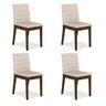 Kit 4 Cadeiras Estofadas Índia Imbuia/bege - Móveis Arapongas Imbuia/bege 03 - 1