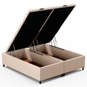 Ver imagem 5 de Base Cama Box Baú Casal Queen 158cm Hit I02 Suede Bege - Mpozenato