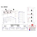 Ver imagem 4 de Kit Escrivaninha em L com Estante Multiuso e 3 Gavetas Línea Office Multimóveis MP6081 Madeirado/