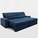 Ver mais imagens de Sofá Retrátil e Reclinável 2,30m Molas Ensacadas Max Spring Velusoft Azul Cama Inbox
