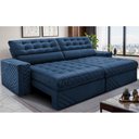 Ver imagem 1 de Sofá Retrátil e Reclinável 2,30m Molas Ensacadas Max Spring Velusoft Azul Cama Inbox