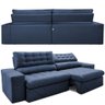 Sofá Retrátil e Reclinável 2,30m Molas Ensacadas Max Spring Velusoft Azul Cama Inbox - 7
