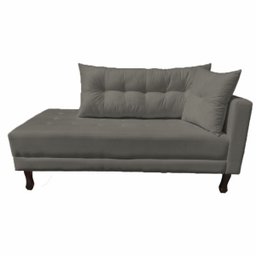 Divã Recamier Psicologia Troya 180 Cm Suede Cinza - Fm - 4