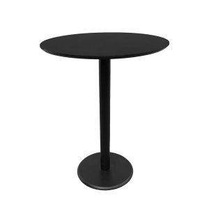 Mesa Lateral Monopé de Laca 30 cm - Preta