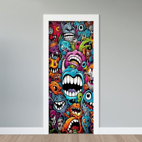 Adesivo de Porta - Carinhas