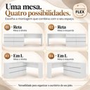 Ver imagem 7 de Conjunto Escritório com Mesa em L 6 Gavetas e Cadeira Giratória Multimóveis MCR6116 Branco/Preto