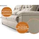 Ver imagem 5 de Sofá Bergamo 2,90m Retrátil e Reclinável Veludocristal Areia - Netsofas