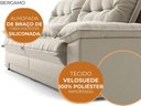 Ver imagem 5 de Sofá Bergamo 2,90m Retrátil e Reclinável Veludocristal Areia - Netsofas