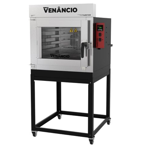 Forno Industrial Turbo Elétrico Venâncio Twister 5 Esteiras Exterior Aço Carbono Interior Inox
