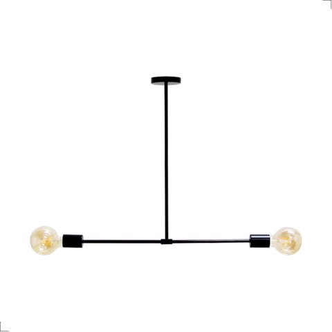 Luminária de Teto Plafon Tesla Preto 2xe27 Bivolt