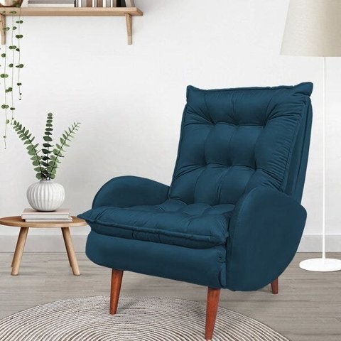 Poltrona Anatômica Pés de Madeira Eloá