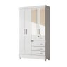 Guarda-Roupa Solteiro 4 Portas 4 Gavetas e 1 com Chave 2 Espelhos e Pés Sobral - 3