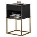 Ver imagem 6 de Kit 02 Mesas de Cabeceira Industrial Pé de Aço 1 Gaveta 1 Nicho - Preto/pé Dourado - Lh Móveis