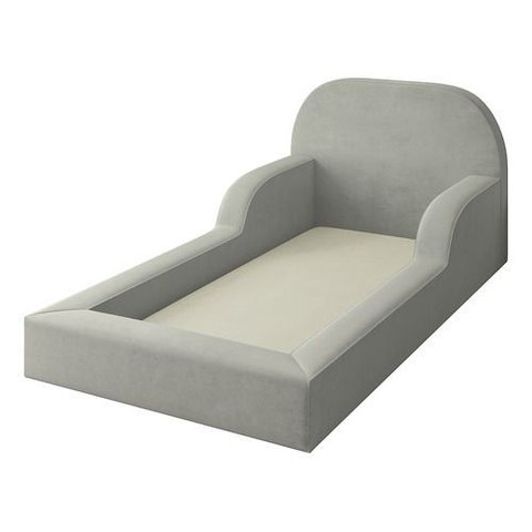 Cama Colchão Montessoriana Infantil Proteção Lateral Balaqui Cor Cinza Claro