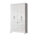 Ver imagem 3 de Guarda-Roupa Solteiro 4 Portas 4 Gavetas e 1 com Chave e Pés Sobral Branco/Rosa/Azul/Lilás