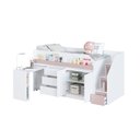 Ver imagem 3 de Cama Infantil Estação 4 Portas 4 Gavetas com Escrivaninha Branco/Rosa - Completa Móveis