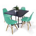 Ver imagem 4 de Mesa de Jantar 4 Lugares Preto Jade 90cm e Kit 4 Cadeiras Eiffel D03 - D'Rossi