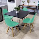 Ver imagem 5 de Mesa de Jantar 4 Lugares Preto Jade 90cm e Kit 4 Cadeiras Eiffel D03 - D'Rossi