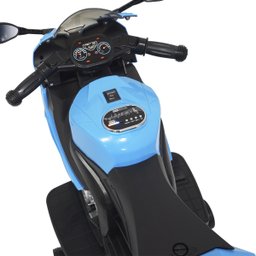 Mini Moto Elétrica Triciclo Criança Infantil Bateria 6V Luz Som Brinqway Bw-127 Azul Bivolt - 5
