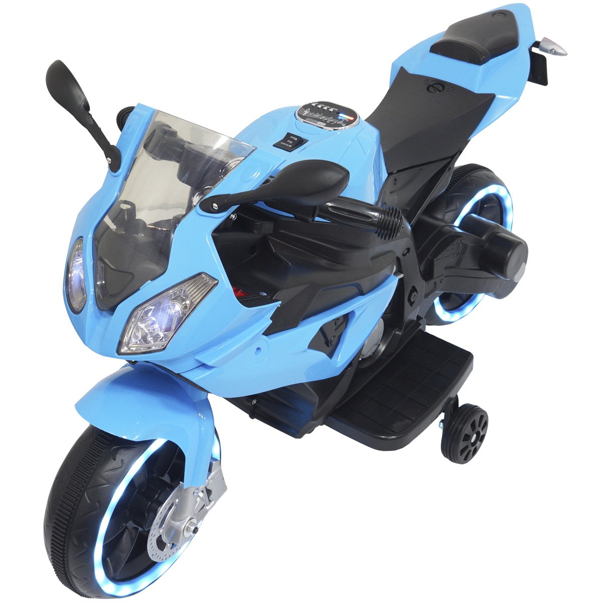 Mini Moto Elétrica Infantil Triciclo Criança Motorizado Azul