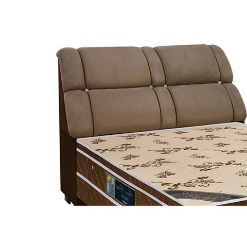 Cabeceira Cama Box Estofada Casal Casal Imperador Suede Marrom Chocolate - Simbal
