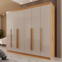 Ver imagem 2 de Guarda Roupa Casal 6 Portas 6 Gavetas Olimpia Valverde Moveis Cinamomo/off White