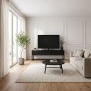 Ver imagem 2 de Rack para TV de até 50 Polegadas Eros 140cm MDF Preto com Pés de Ferro Preto Estilo Industrial