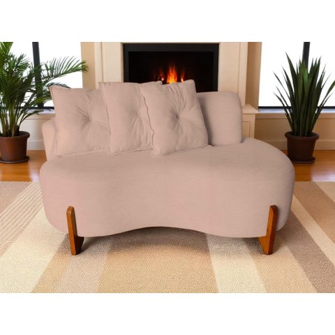 Namoradeira Plaza Bouclé com 3 Almofadas 120 Cm Elegância, Conforto e Sofisticação para Sua Casa
