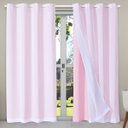 Ver imagem 2 de Cortina Classic 2,80m X 2,30m para Sala Quarto Janela Cozinha Decorativa Varão Simples Rosa