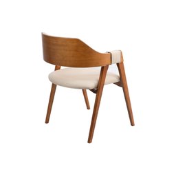 Cadeira Versalhes Estofada com Encosto Anatômico Luxo Decorativo Tecido:Linho Dourado:Linho Dourado - 4