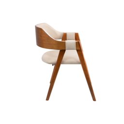 Cadeira Versalhes Estofada com Encosto Anatômico Luxo Decorativo Tecido:Linho Dourado:Linho Dourado - 3