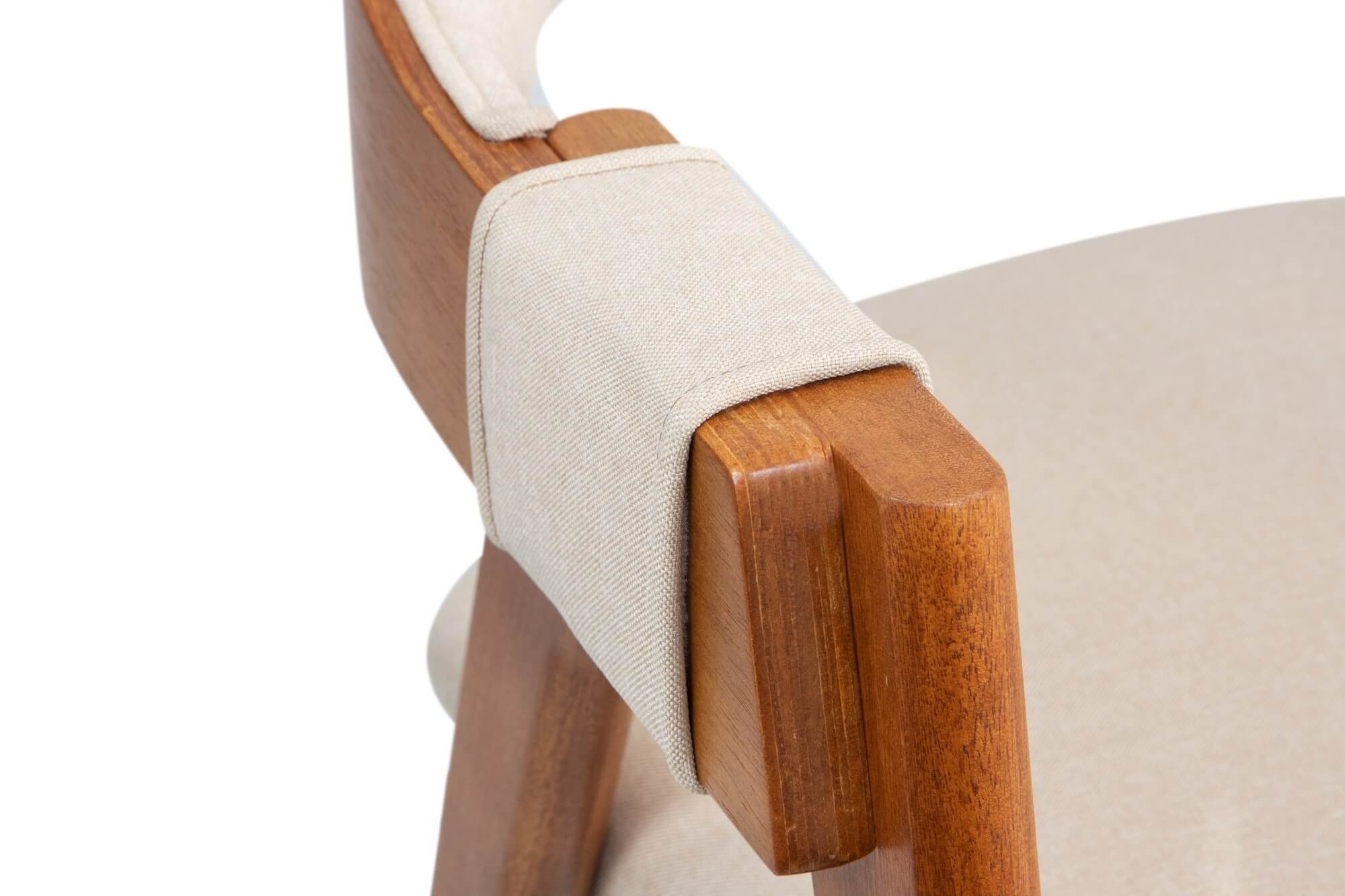 Cadeira Versalhes Estofada com Encosto Anatômico Luxo Decorativo Tecido:Linho Dourado:Linho Dourado - 5