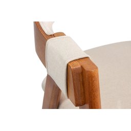 Cadeira Versalhes Estofada com Encosto Anatômico Luxo Decorativo Tecido:Linho Dourado:Linho Dourado - 5