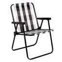 Ver imagem 1 de Cadeira de Praia Aço Xadrez Retro Preta Mor