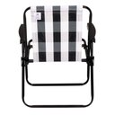 Ver imagem 5 de Cadeira de Praia Aço Xadrez Retro Preta Mor