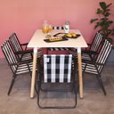 Ver imagem 7 de Cadeira de Praia Aço Xadrez Retro Preta Mor