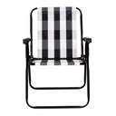 Ver imagem 2 de Cadeira de Praia Aço Xadrez Retro Preta Mor