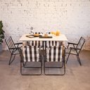 Ver imagem 6 de Cadeira de Praia Aço Xadrez Retro Preta Mor