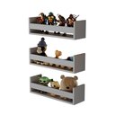 Ver imagem 2 de Kit 3 Prateleiras Porta Brinquedos Cinza Claro 50 X 12cm Suporte Invisivel